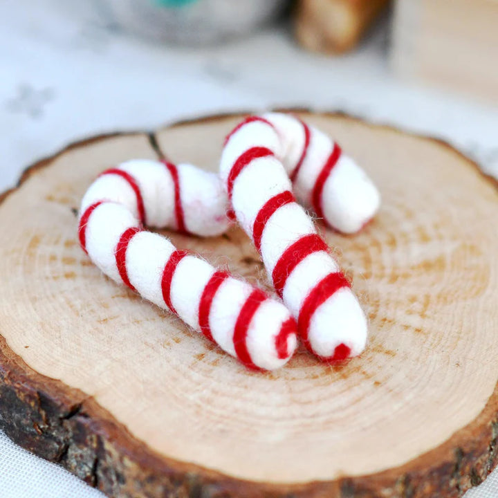 Felt Candy Canes - Set of 2 WHITE