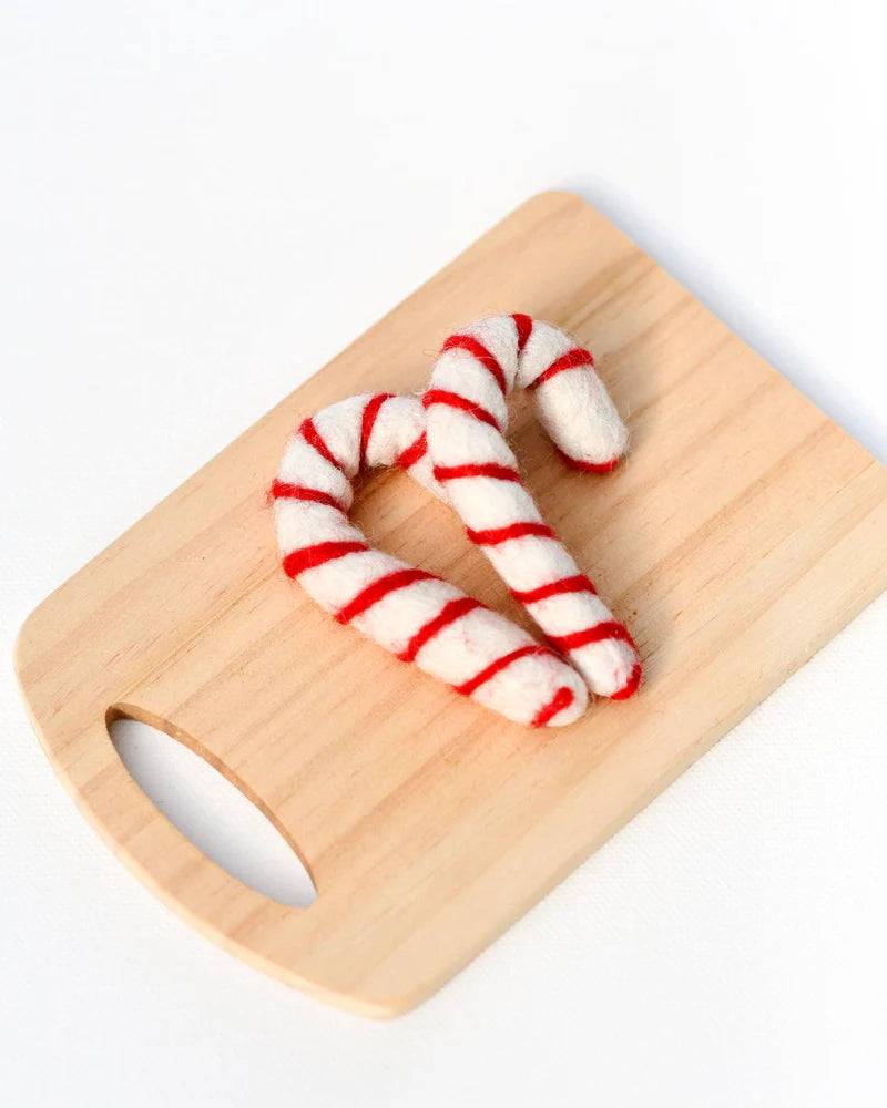 Felt Candy Canes - Set of 2 WHITE
