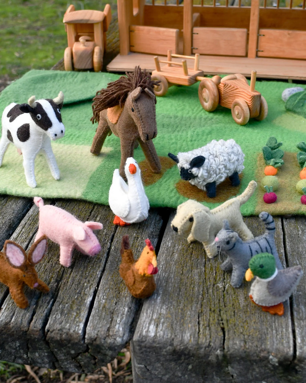 Felt Farm Animals Toys Set of 10 Toys