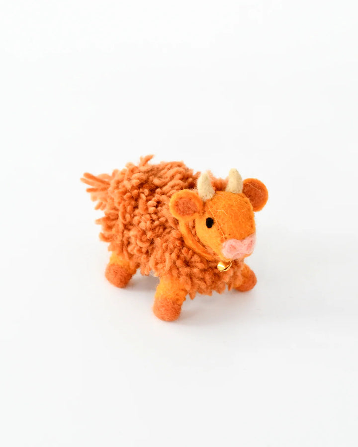 Felt Highland Cow Toy - Light Brown
