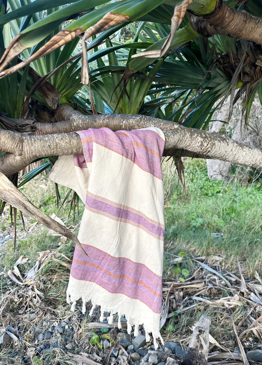 Lilac Stripe Turkish Towel