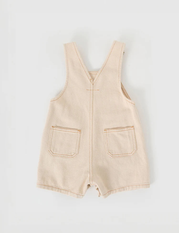 Burton Vintage Washed Denim Overalls - Oat