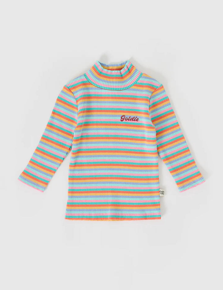 Candy Stripe Embroidered Rib Skivvy