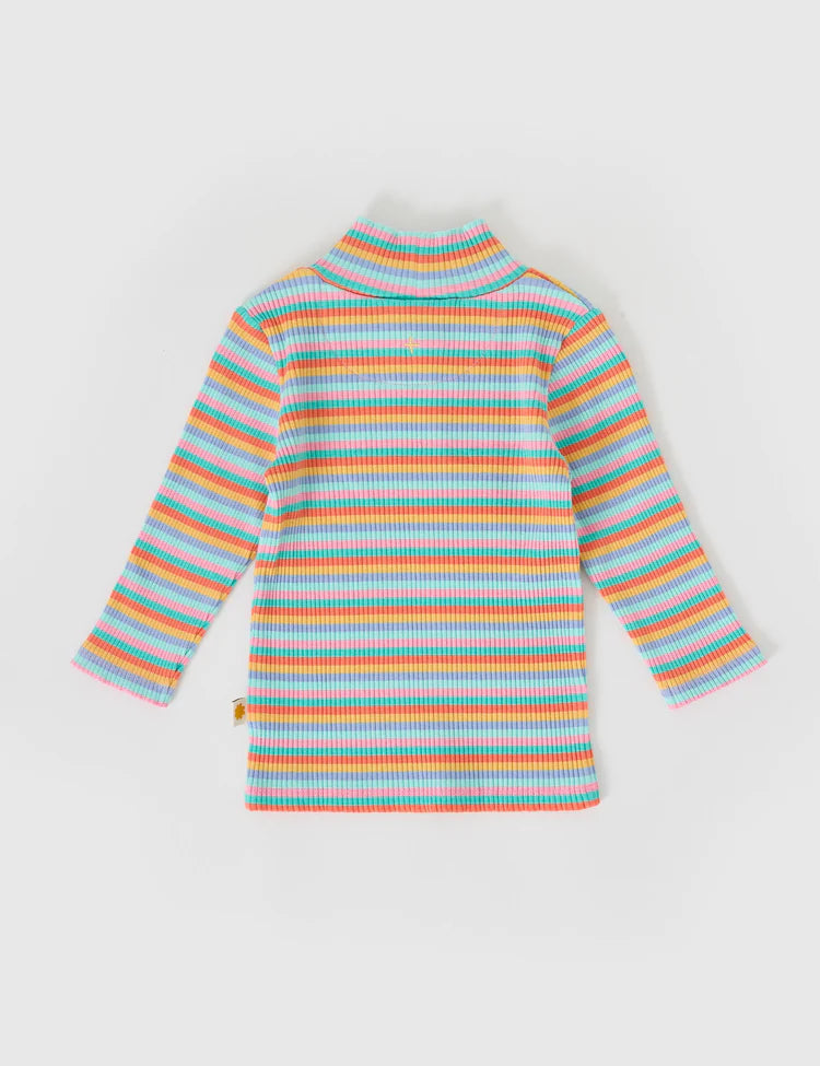 Candy Stripe Embroidered Rib Skivvy