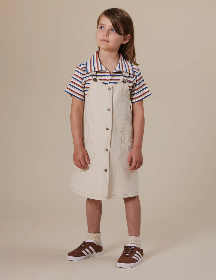 Penelope Pinafore Pocket Dress - Oat