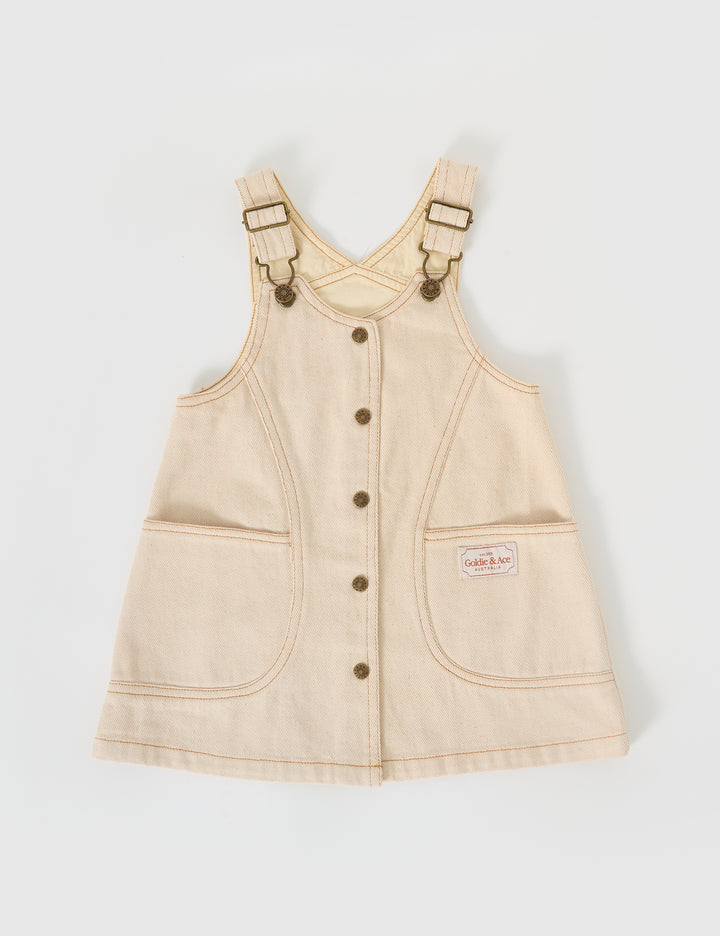 Penelope Pinafore Pocket Dress - Oat