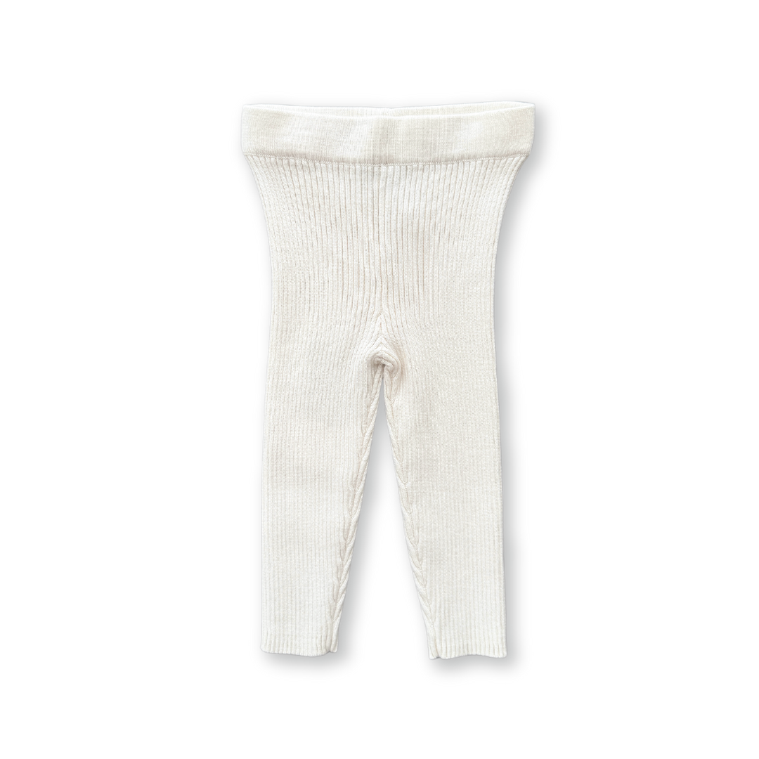 Organic Ribbed Essential Leggings - Raw