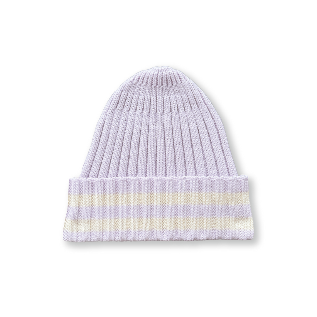 Organic Striped Pixie Beanie - Lilic Ice