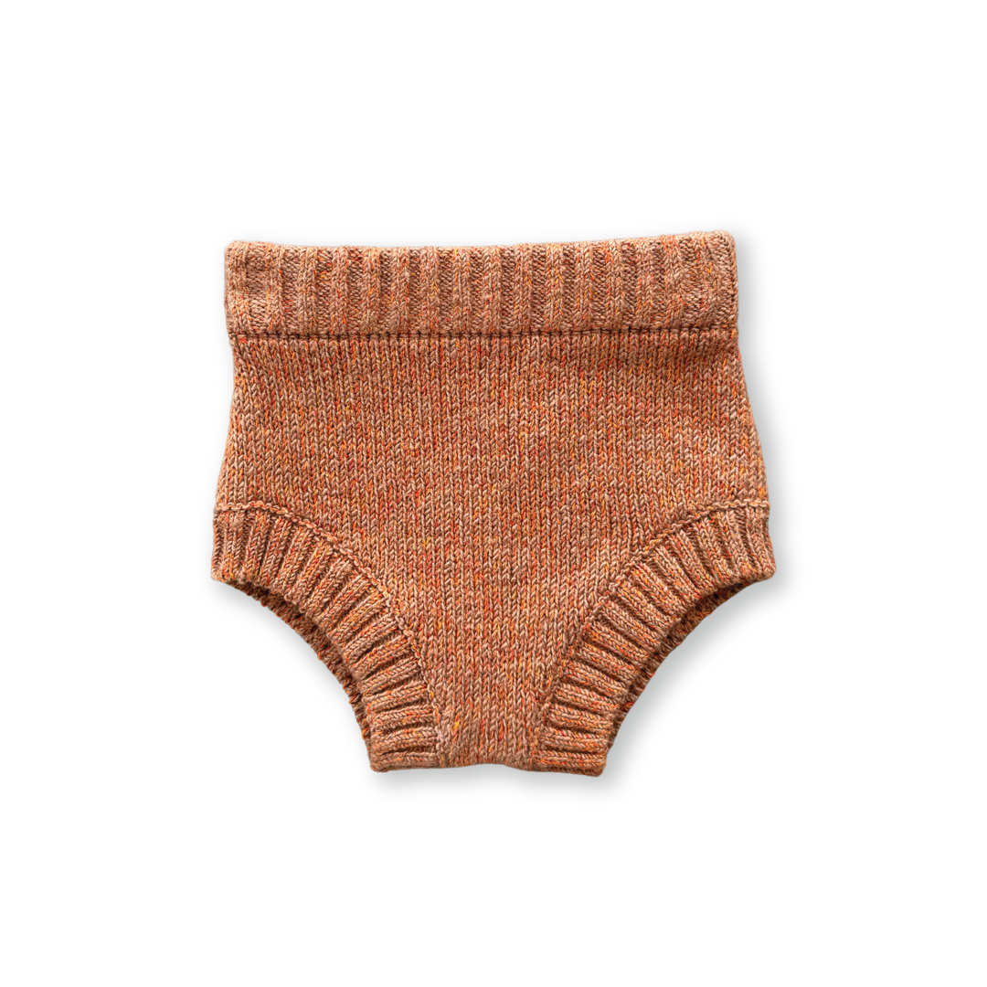 Fleck Yarn Knitted Bloomers - Tawny