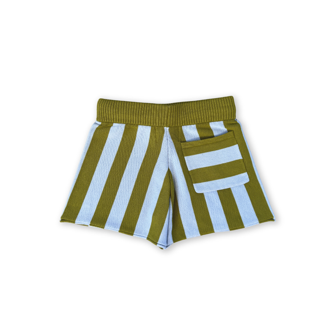 Vertical Stripe Knit Shorts - Ocean & Leaf