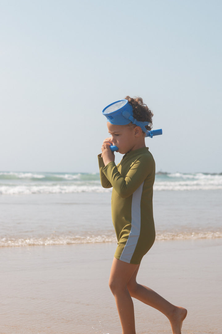 Zip Long Sleeve One Piece - Leaf