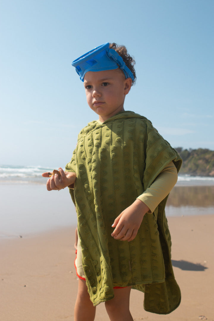 Terry Towelling Flow Poncho - Leaf