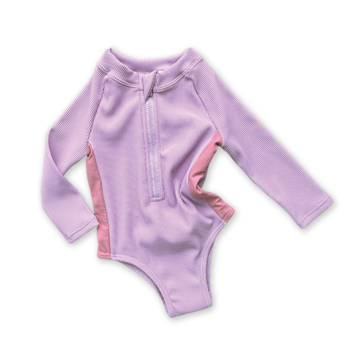 Zip Long Sleeve One Piece - Lilac