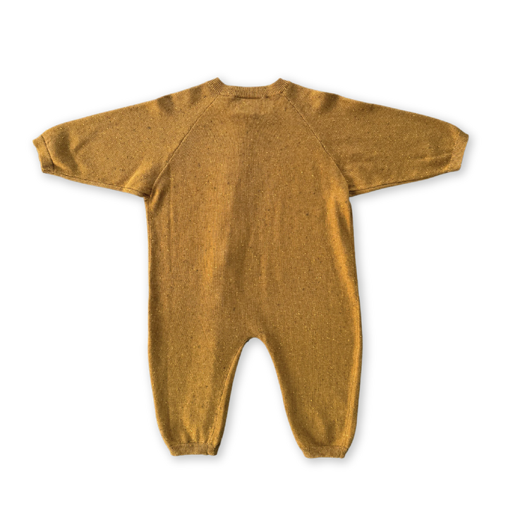 Organic Essential Zip Starsuit - Golden Speckle