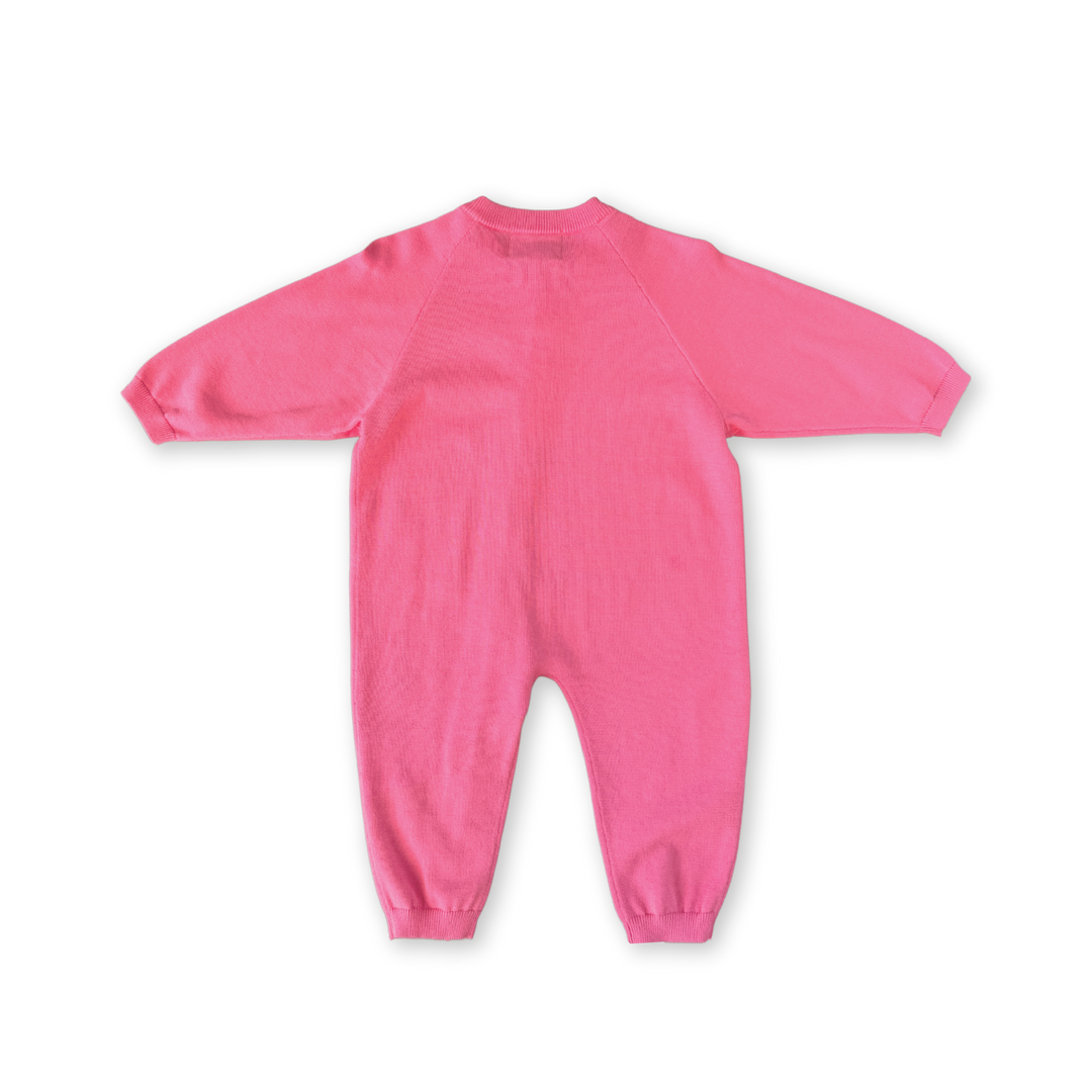 Organic Knit Zipper Starsuit - Sorbet - PRE-SALE