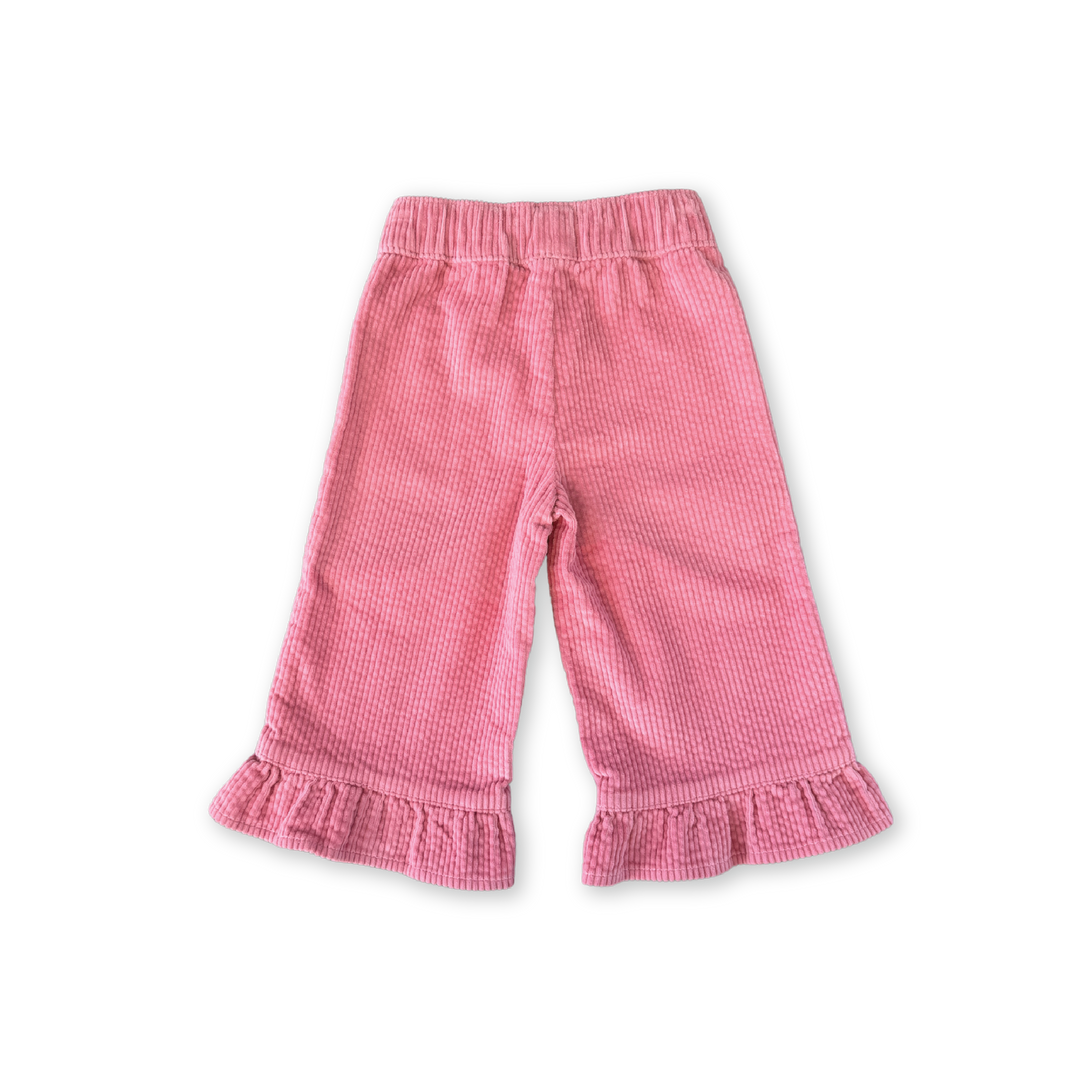 Organic Cord Frill Pant - Sorbet - PRE-SALE