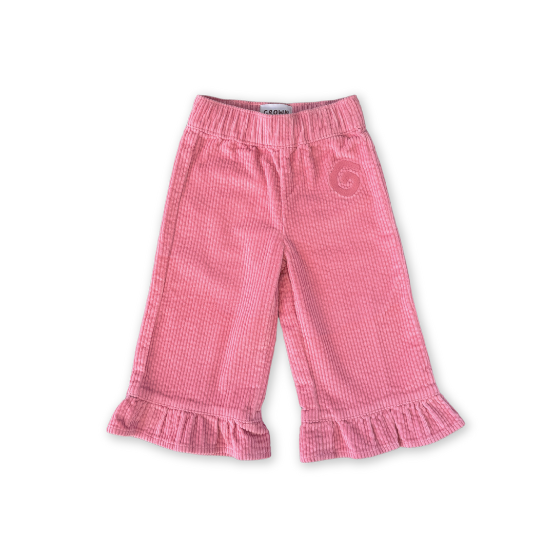 Organic Cord Frill Pant - Sorbet - PRE-SALE
