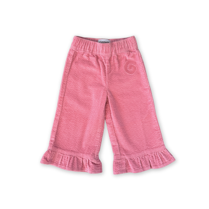 Organic Cord Frill Pant - Sorbet - PRE-SALE