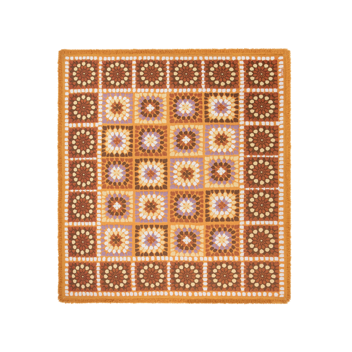 Granny Square Throw - Chai
