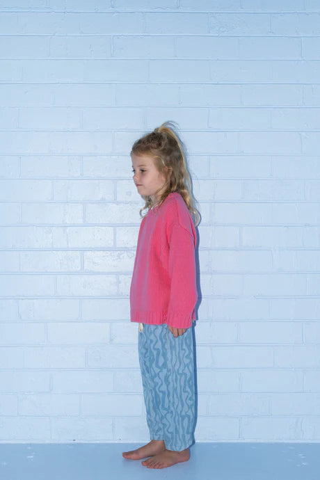 Merino Blend Knit Pull Over - Raspberry