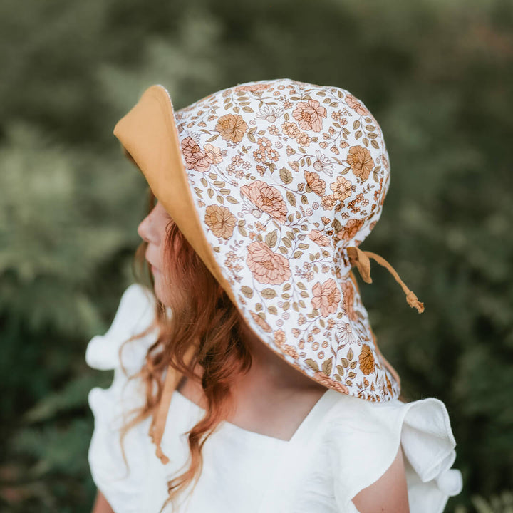 Girls Wide-Brimmed Sun Bonnet - Marie / Maize