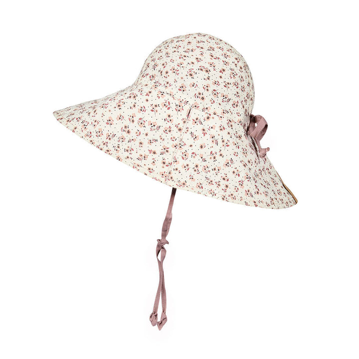 Girls Wide-Brimmed Sun Bonnet -Ruby / Rosa