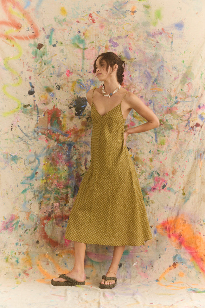 Hulia Check Daje Slip Dress