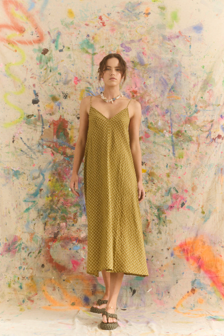 Hulia Check Daje Slip Dress