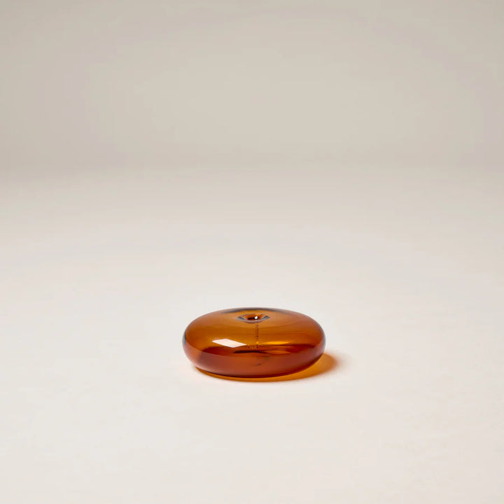 Glass Vessel Incense Holder -  Amber