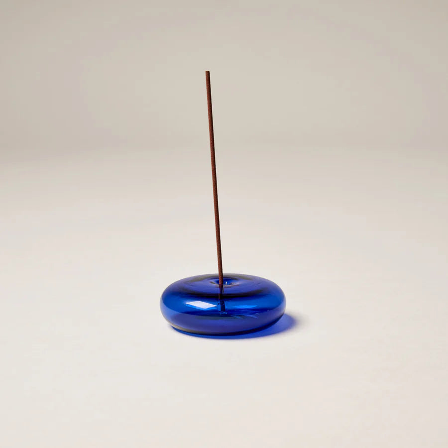 Glass Vessel Incense Holder -  Cobalt