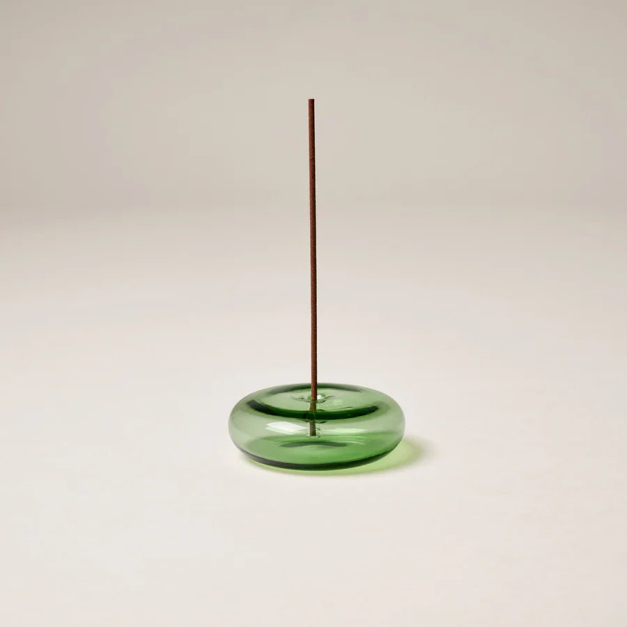 Glass Vessel Incense Holder -  Green