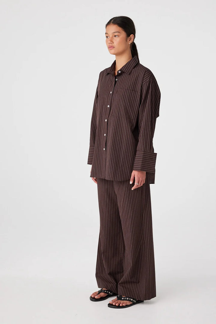 Rae Pants - Espresso Stripe