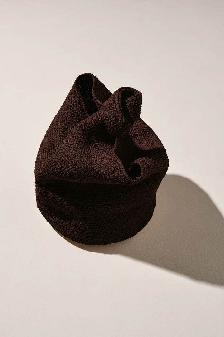 Raffia Bucket Bag - Walnut