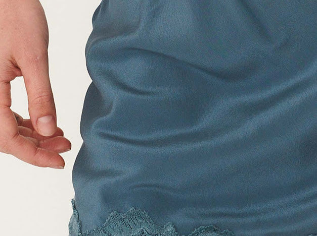 Marina Silk Mini Skirt - Teal Blue