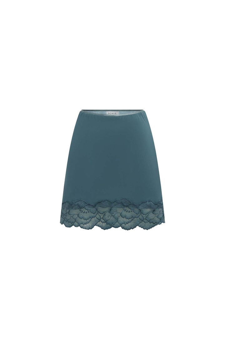 Marina Silk Mini Skirt - Teal Blue