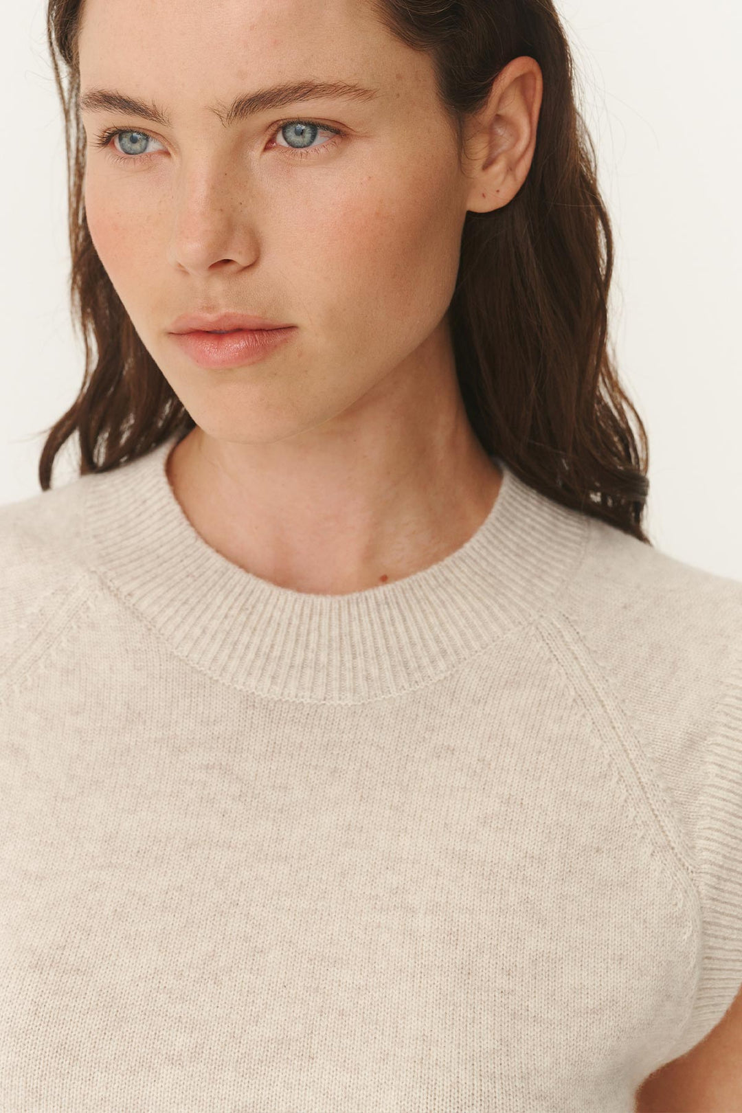 Quinn Merino Knit Vest - Oat Marle