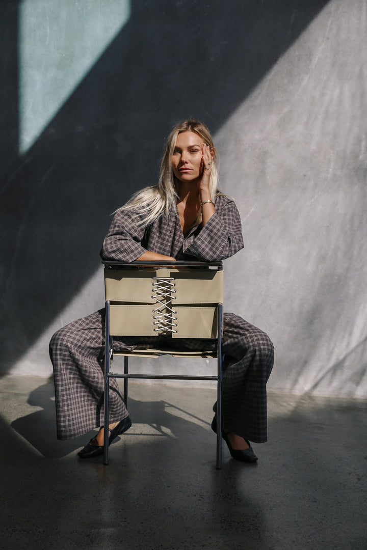 Mia Wrap Top - Maple Gingham