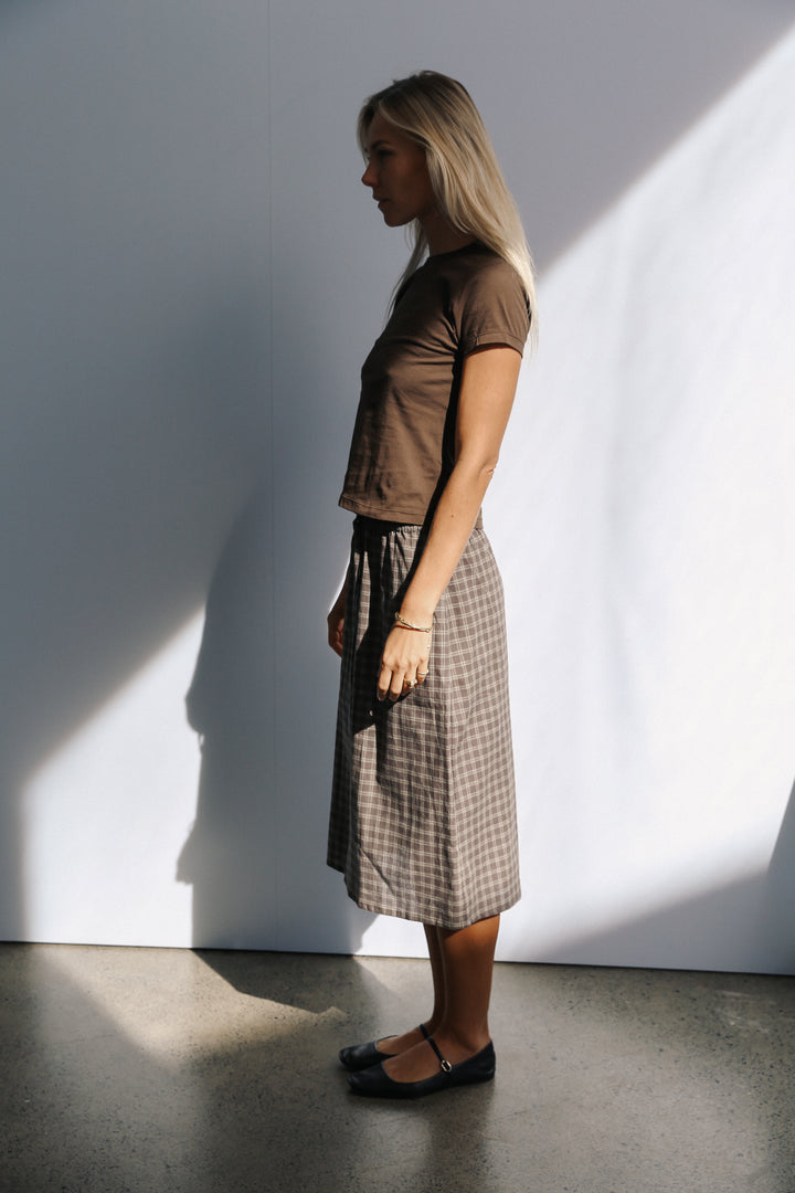 Remi midi skirt - Maple gingham