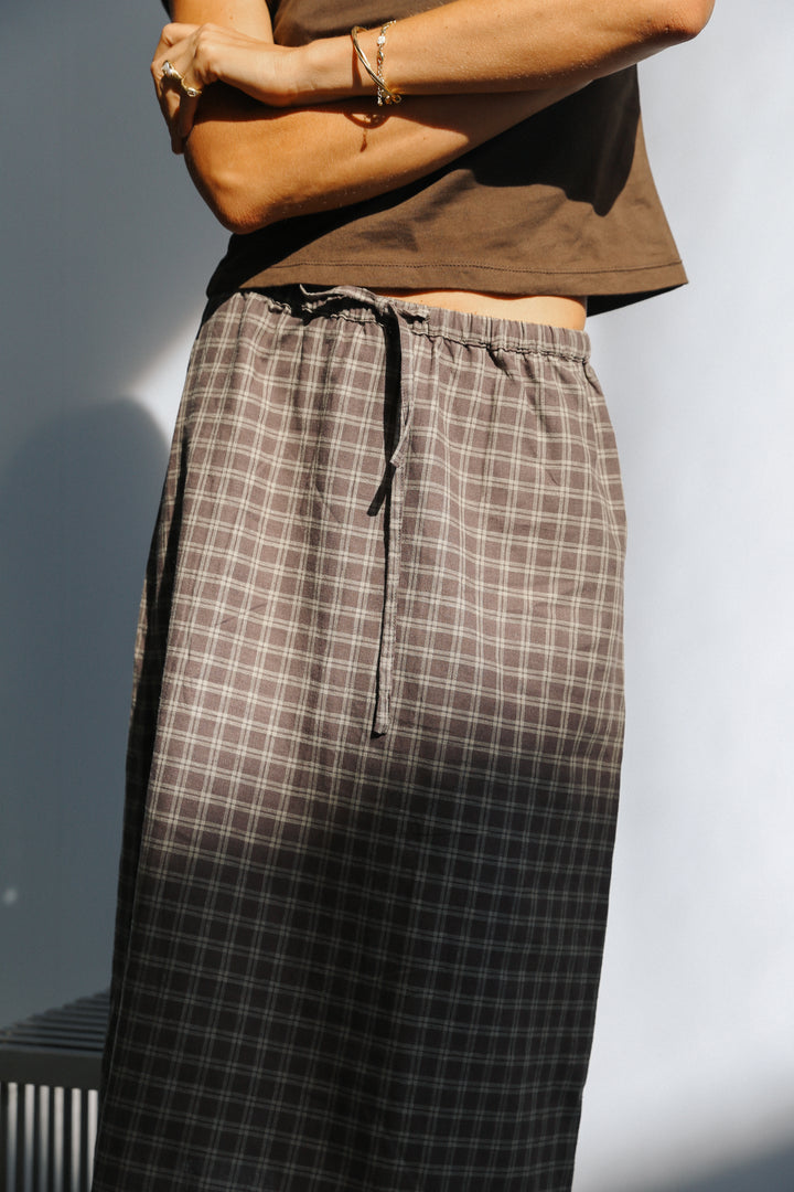Remi midi skirt - Maple gingham