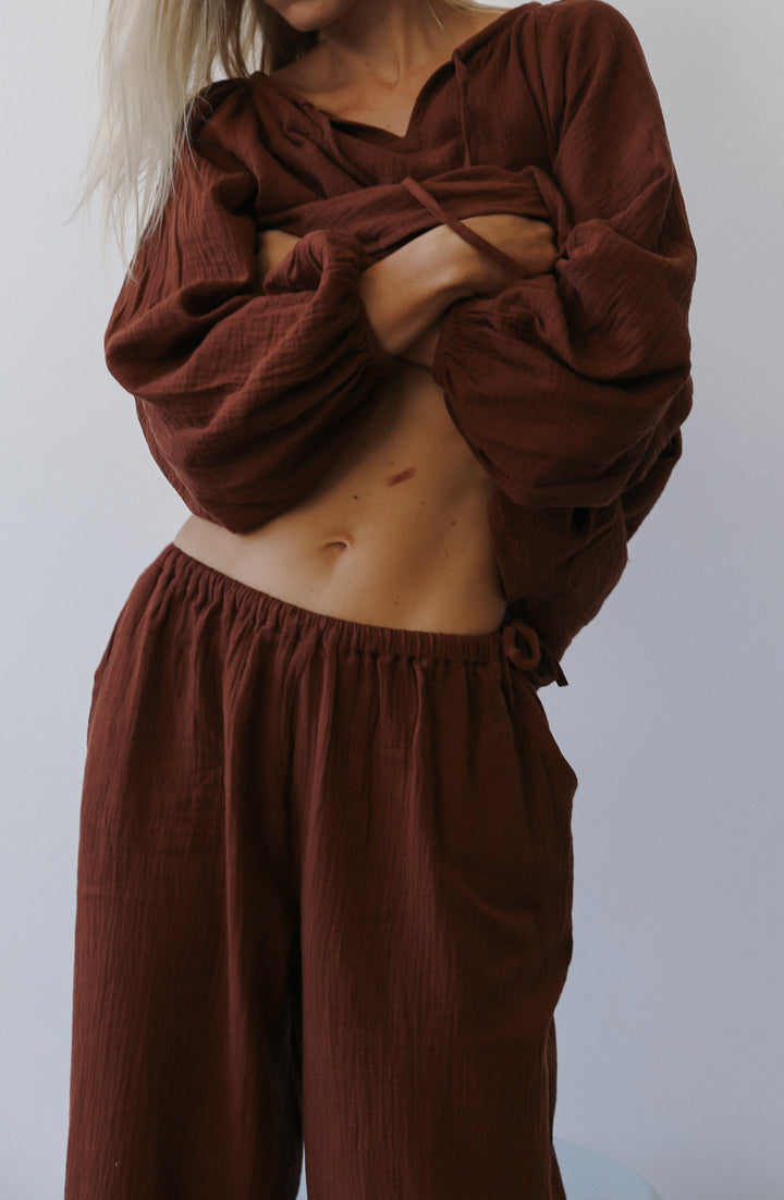 Chloe Tie Pant - Carob