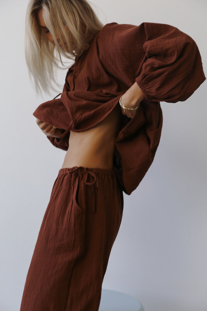 Chloe Tie Pant - Carob
