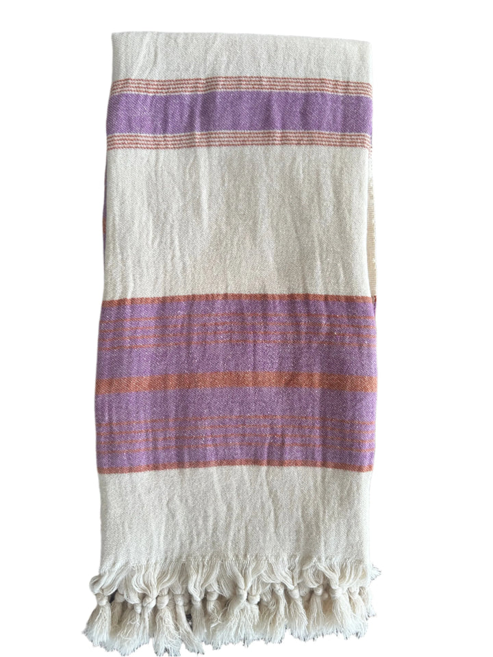 Lilac Stripe Turkish Towel