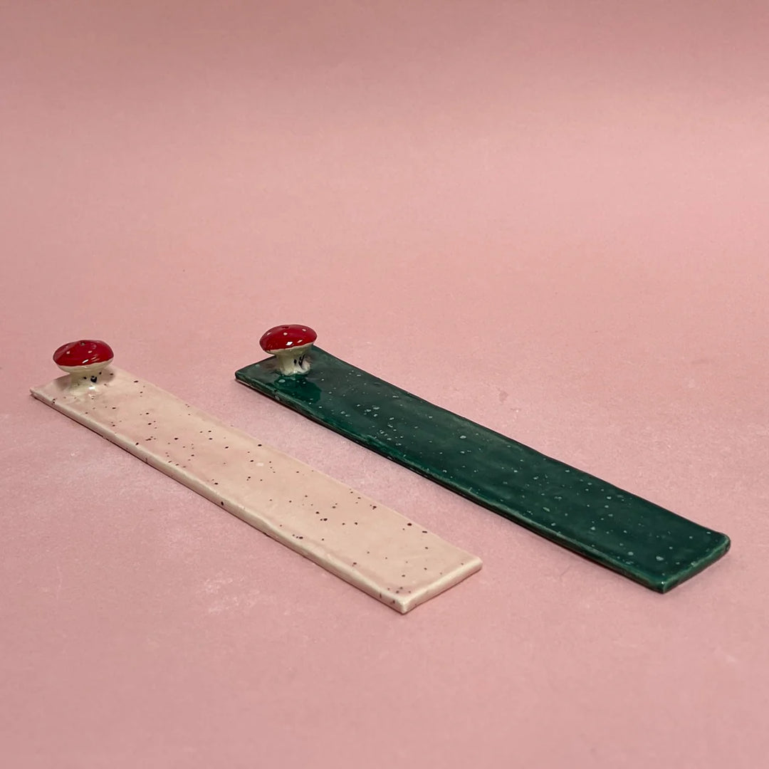 Mushroom Long Incense Holder | Pink Speckle