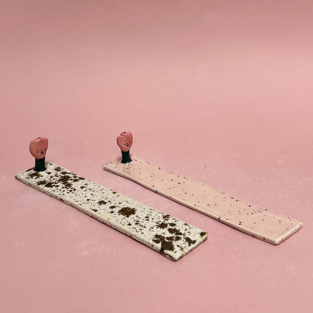 Tulip Long Incense Holder | Pink Speckle