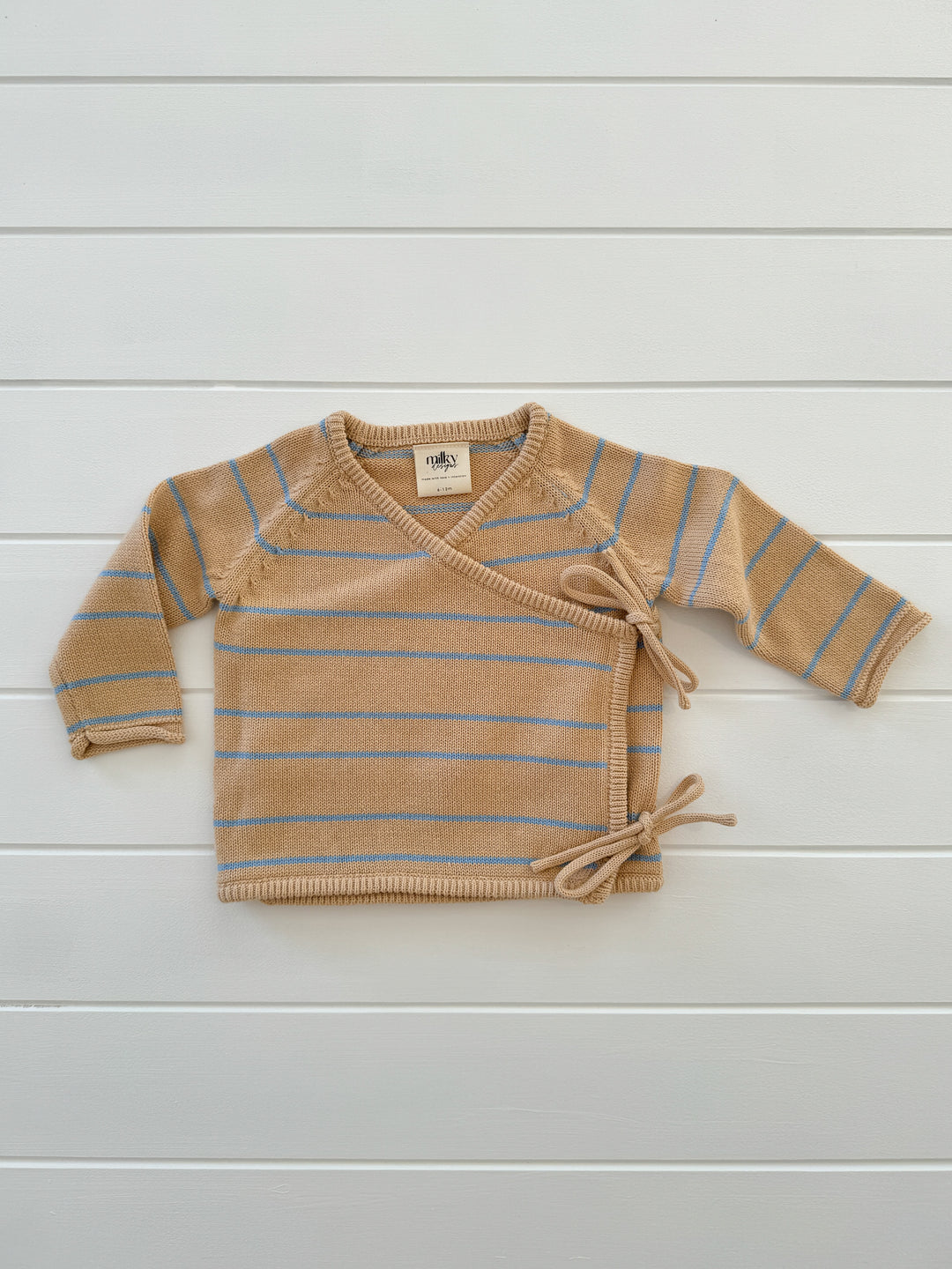 Essential Wrap Cardigan - Blue Stripe