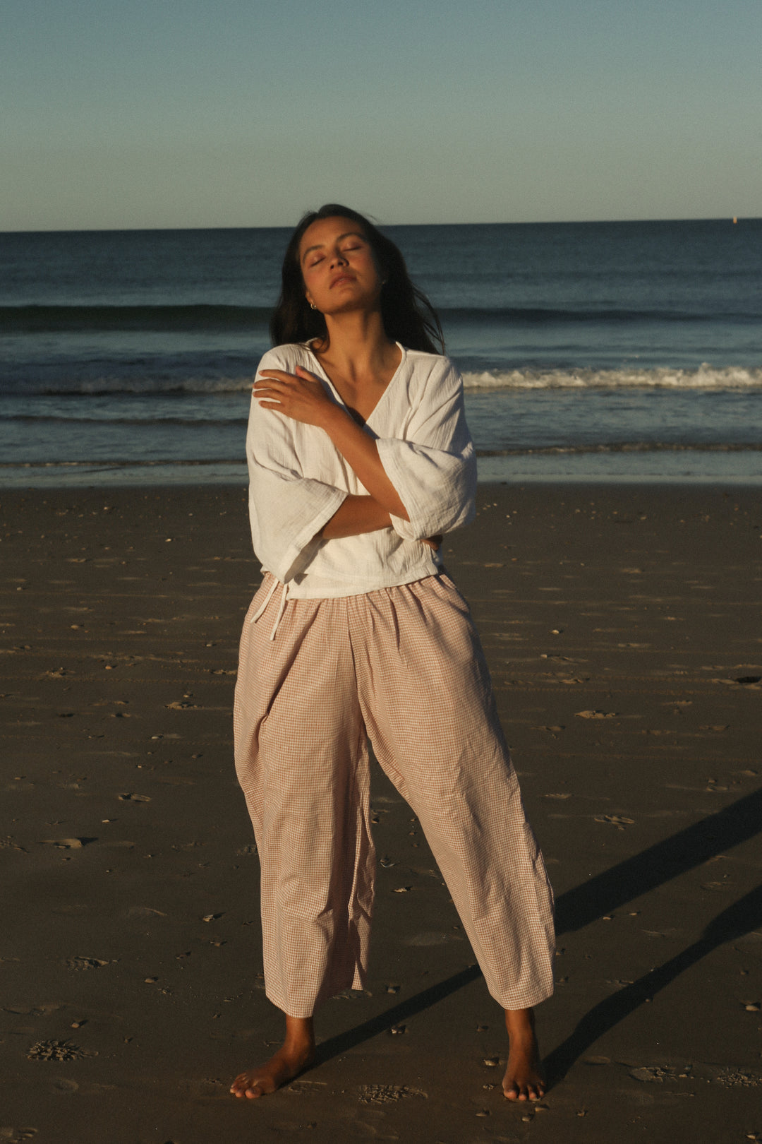 Ivy Pant - Dusty Rose Check