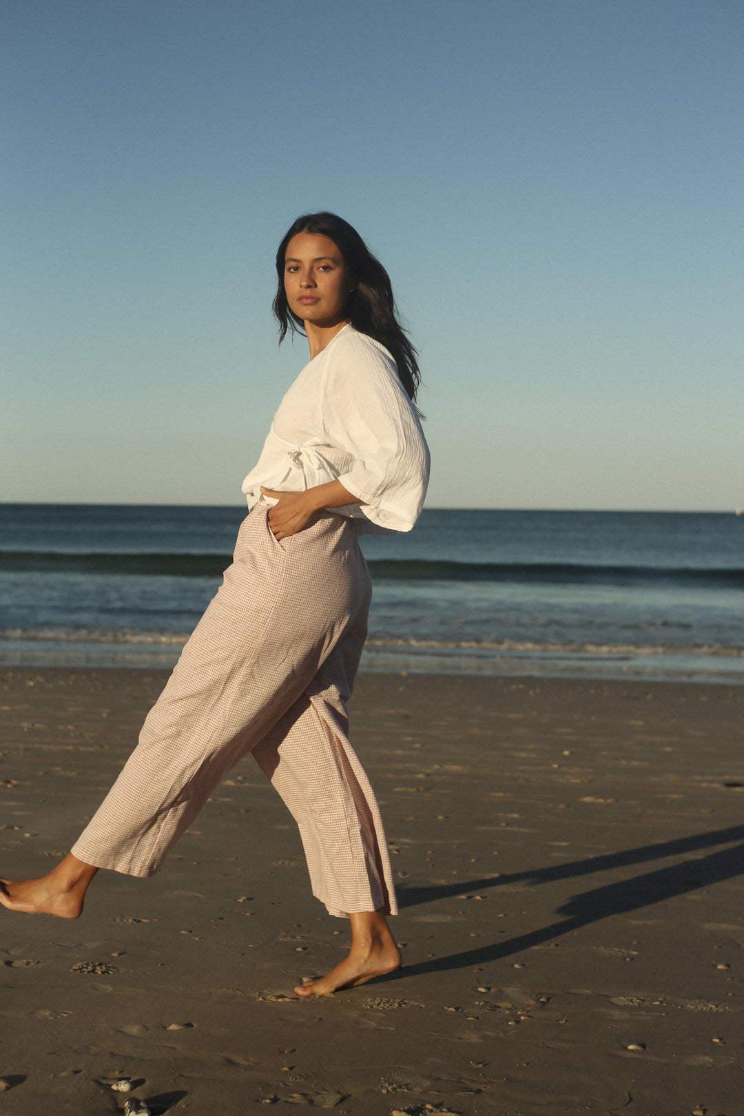 Ivy Pant - Dusty Rose Check