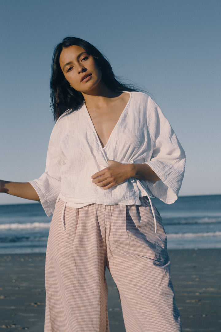 Mia Wrap Top - White