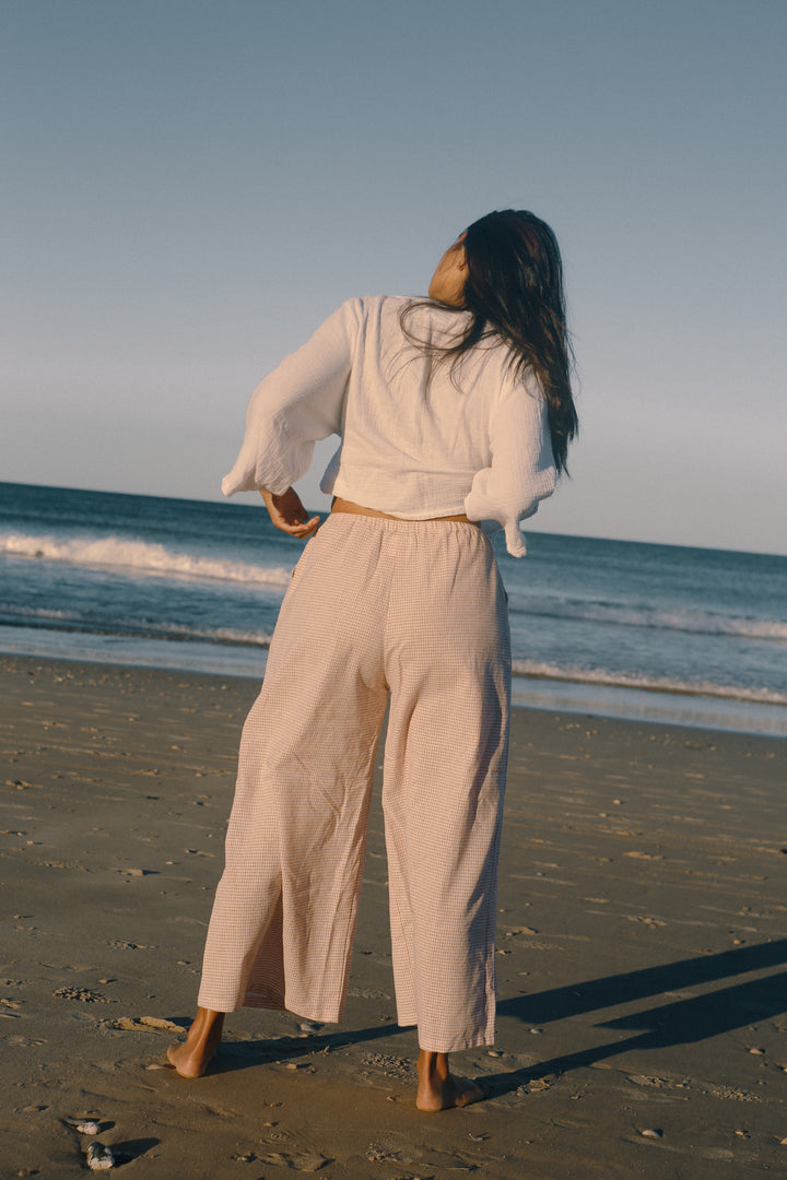 Ivy Pant - Dusty Rose Check