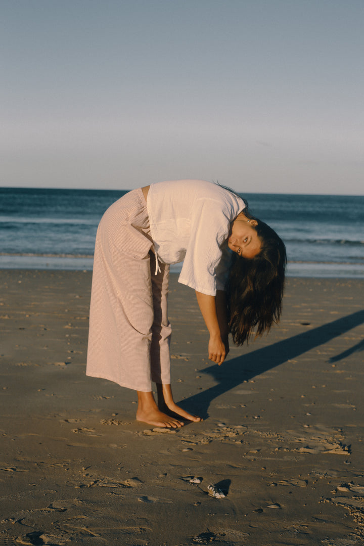 Ivy Pant - Dusty Rose Check